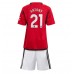 Günstige Manchester United Antony #21 Babykleidung Heim Fussballtrikot Kinder 2023-24 Kurzarm (+ kurze hosen)